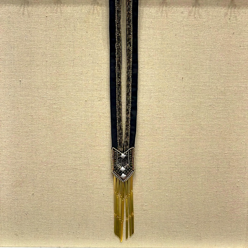 Stella & Dot Nile Necklace NWOT. Gold,black,white accents. Length 42.5